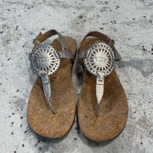 Ugg Silver metallic sandals